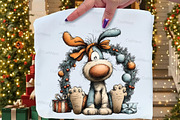 Whimsical Christmas Dog Clipart, an Illustration by Craft Nest (Thumbnail 2 of 7)