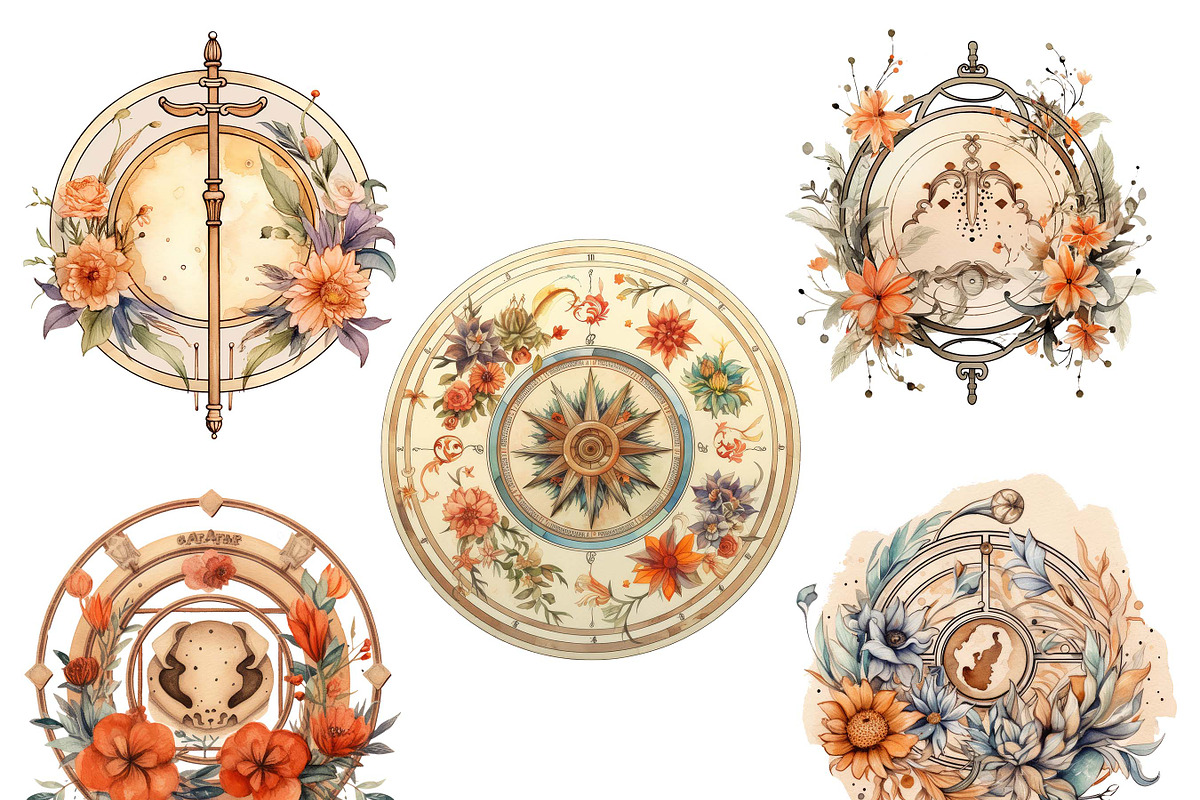Watercolor Astrological Clipart, an Object Illustration by Design Scotch (Photo 4 of 7)