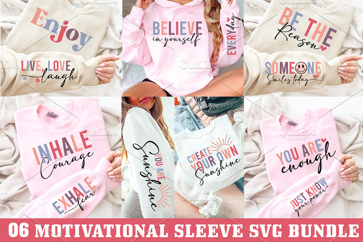 Motivational Sleeve SVG Bundle, a Graphic by Designer302 (Photo 1 of 7)
