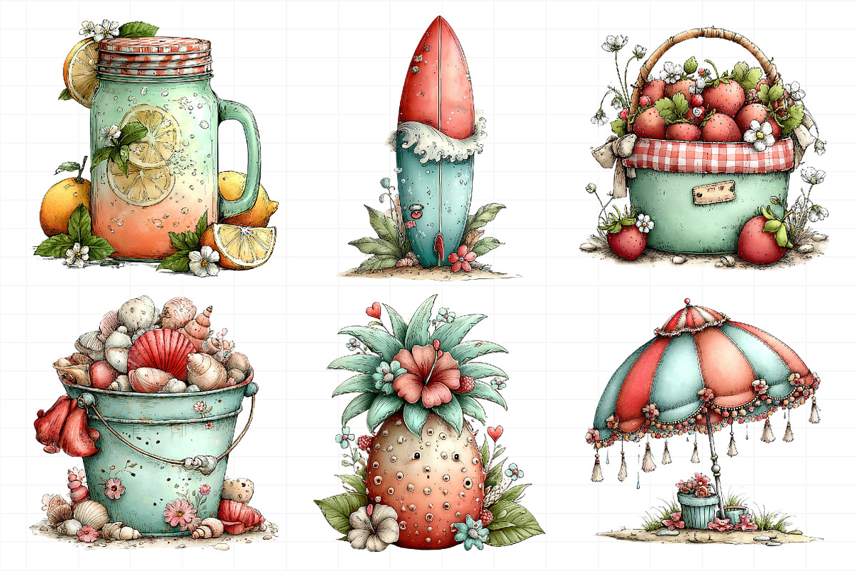 Whimsical Summer Clipart, an Illustration by Daily.Designs (Photo 4 of 6)