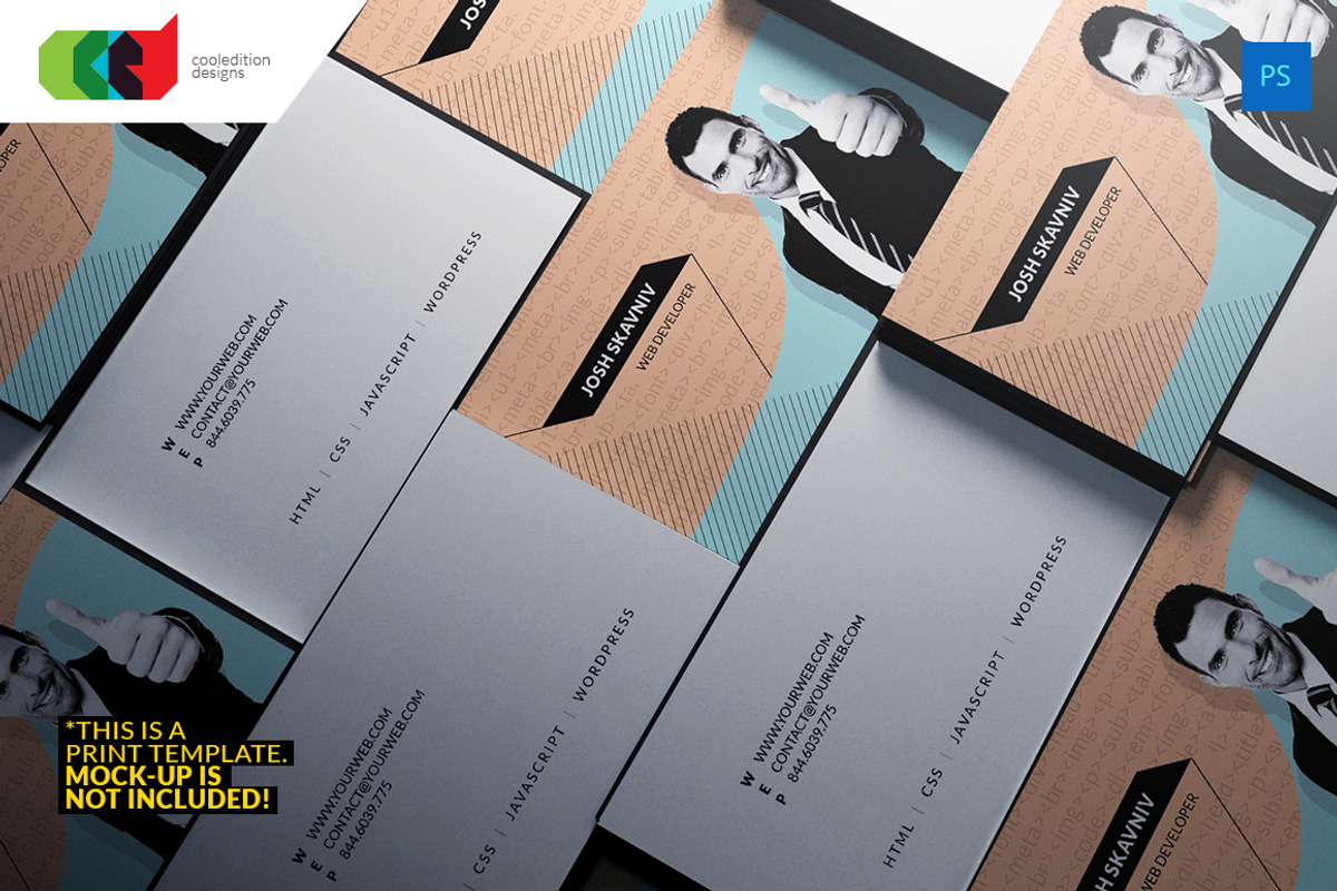 Web Developer - Business Card 50, a Business Card Template by Cooledition
