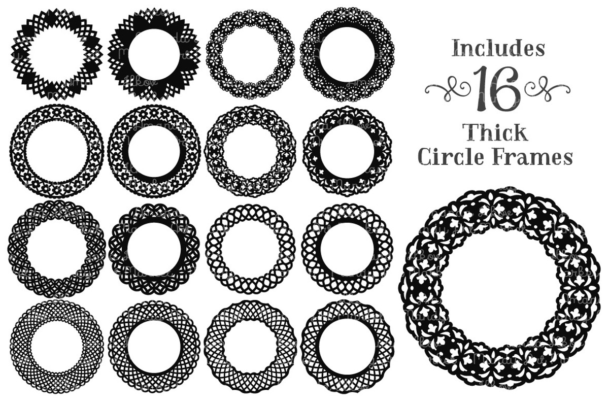 Round Vector Black Lace Frames, an Illustration by Amanda Ilkov (Photo 3 of 4)