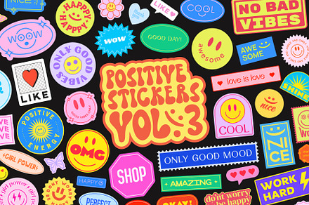 POSITIVE VECTOR STICKERS PACK VOL.3