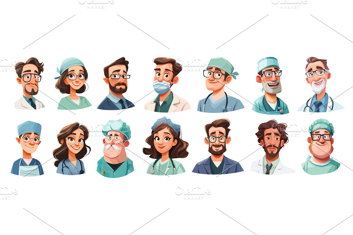 Doctor avatars. Medical staff, a Healthcare Illustration by Stock-Smart-Start