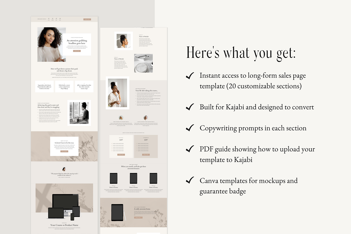 Kajabi Sales Page Template, a Landing Page Template by Pixel & Flow (Photo 3 of 8)