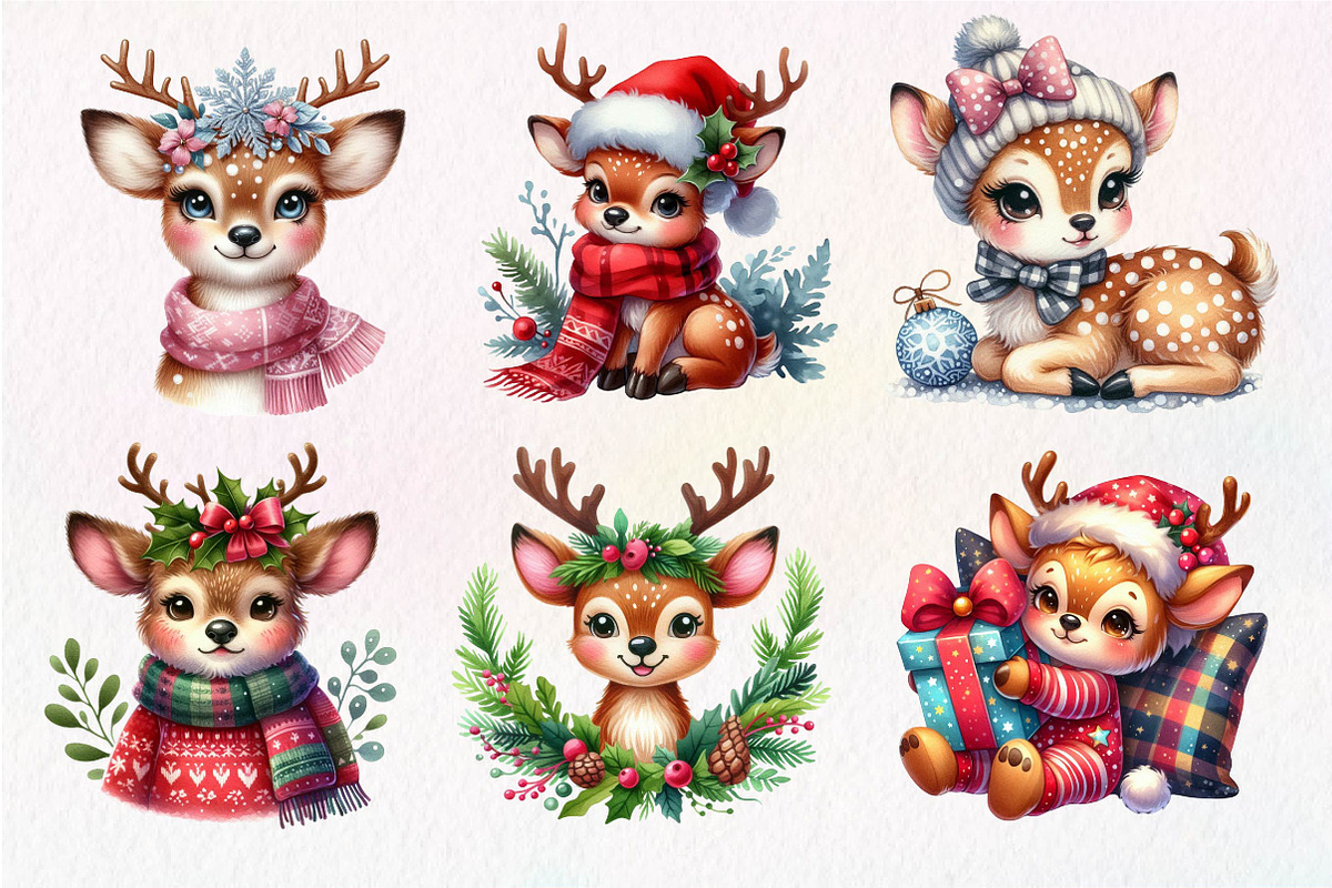 Christmas Cute Deer Sublimation, an Illustration by Dream Creation (Photo 2 of 7)