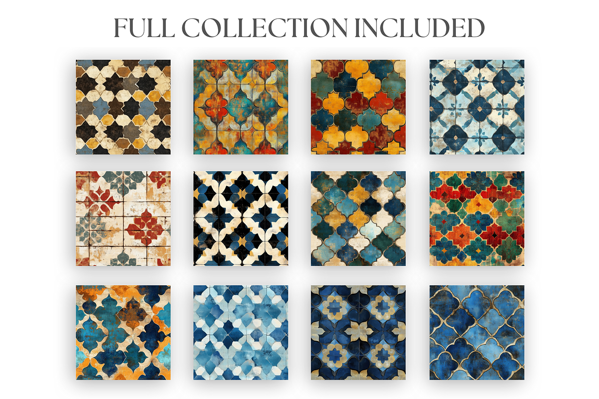 Moroccan Tile Textures, a Texture Graphic by Artful Assets Boutique (Photo 2 of 4)