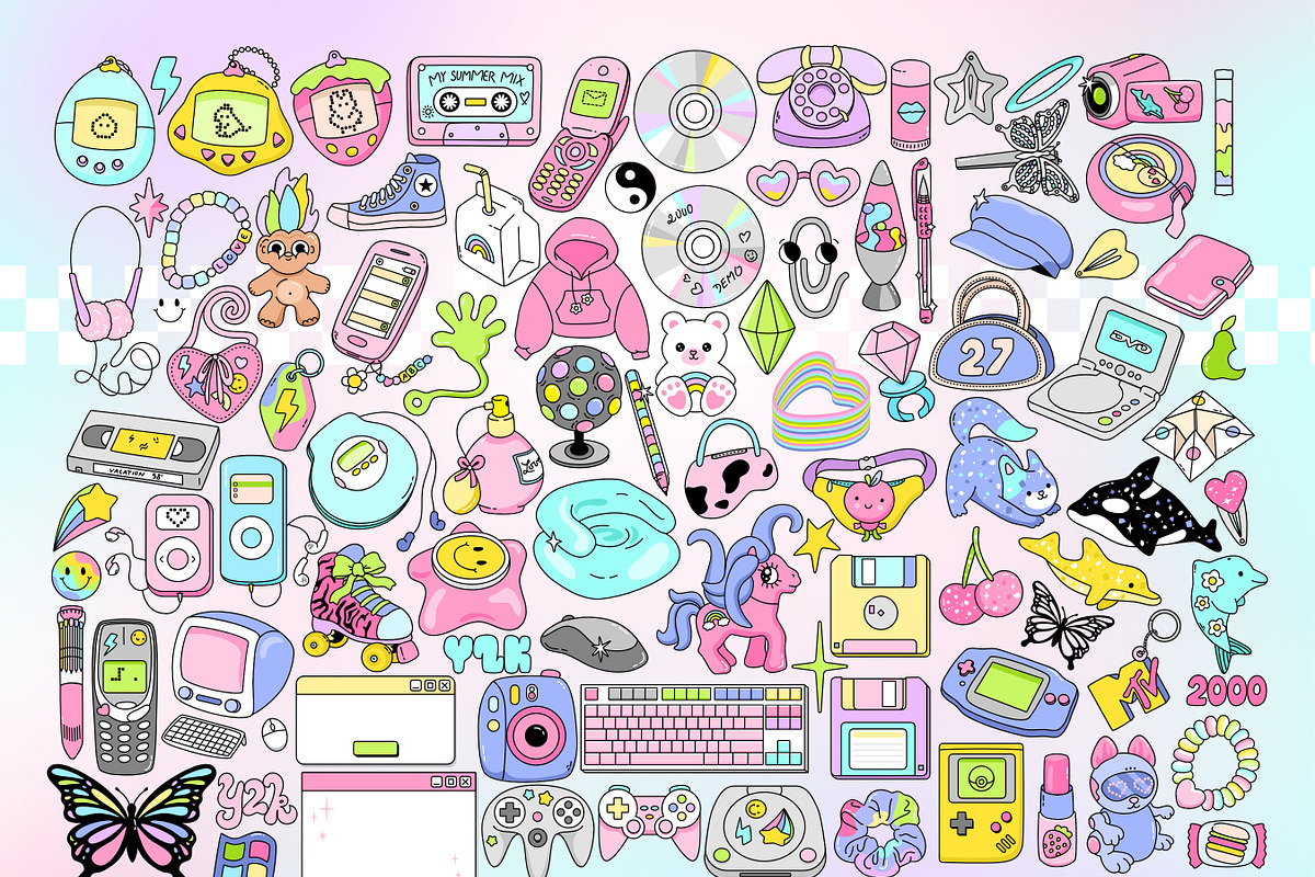 Retro Y2K 2000s Clipart Bundle, an Object Graphic by Huxmay (Photo 2 of 7)