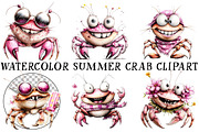 Whimsical Summer Crab Clipart, an Illustration by OK Design (Thumbnail 2 of 6)