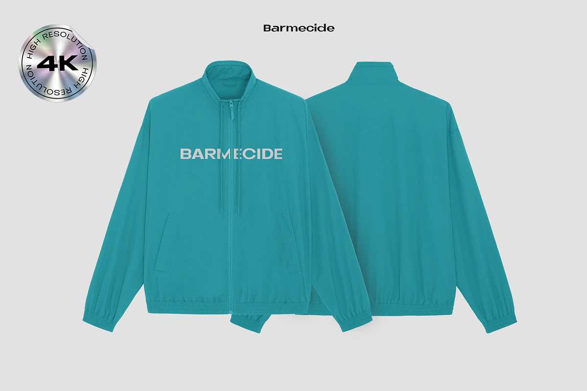 Track top running jacket mockup, an Apparel Mockup by Barmecide Mockup Studio (Photo 1 of 3)