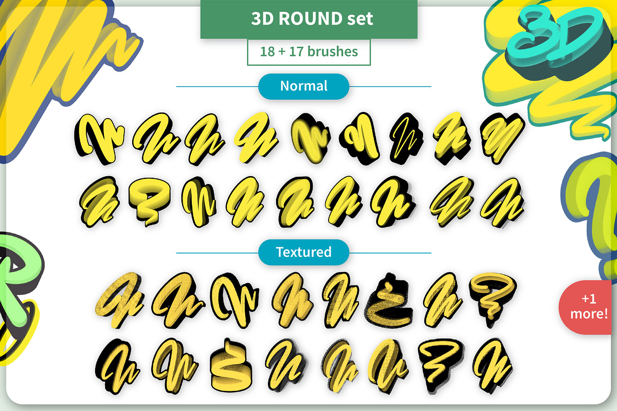 Outline ROUND Brush Set, a Brush Add-On by Magnatype (Photo 3 of 8)