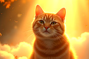Heavenly Ginger Tabby Cat, an Animal Illustration by Sharon Schwalbe (Thumbnail 2 of 2)