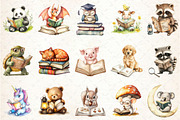 Cute Animals Reading Book Clipart, a Seasonal Illustration by Rose Art (Thumbnail 3 of 4)