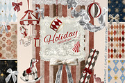 Vintage Christmas Holiday, a Decorative Illustration by 60secondsArt (Thumbnail 1 of 10)