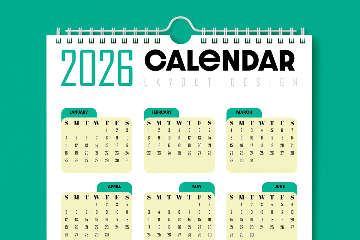 2026 Calendar Template, a Stationery Template by MightyDesign (Photo 2 of 6)
