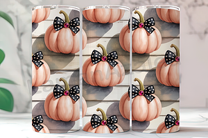 Pink Pumpkin Coquette Fall Tumbler, an Arts & Entertainment Photo by LamanAzalea