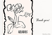 Aquarius Zodiac Wall Print Flower, a Decorative Illustration by MariaScaroniAtelier (Thumbnail 4 of 4)