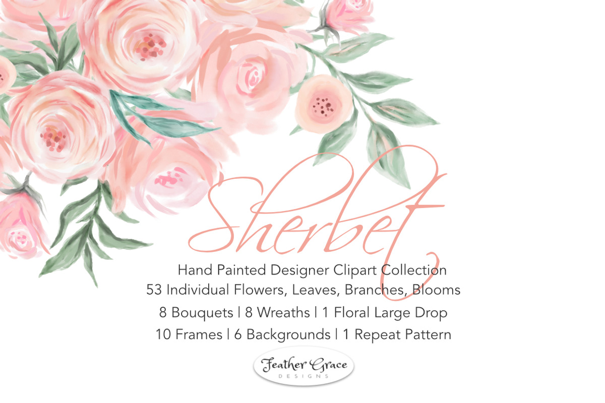 Watercolor Flowers - Sherbet, an Illustration by Feather Grace Designs (Photo 7 of 7)