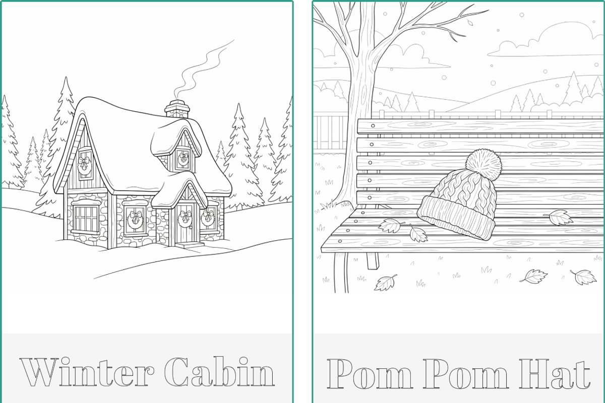 Winter Holidays Xmas Coloring Pages, a Seasonal Illustration by Nuvame Arts & Designs (Photo 13 of 19)