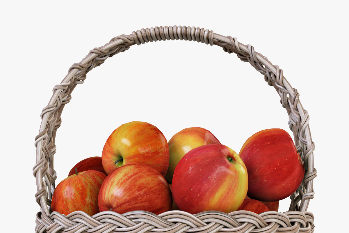 Wicker Basket 04 Gray with Apples, a Food & Drink 3D Model by Markelos (Photo 4 of 31)