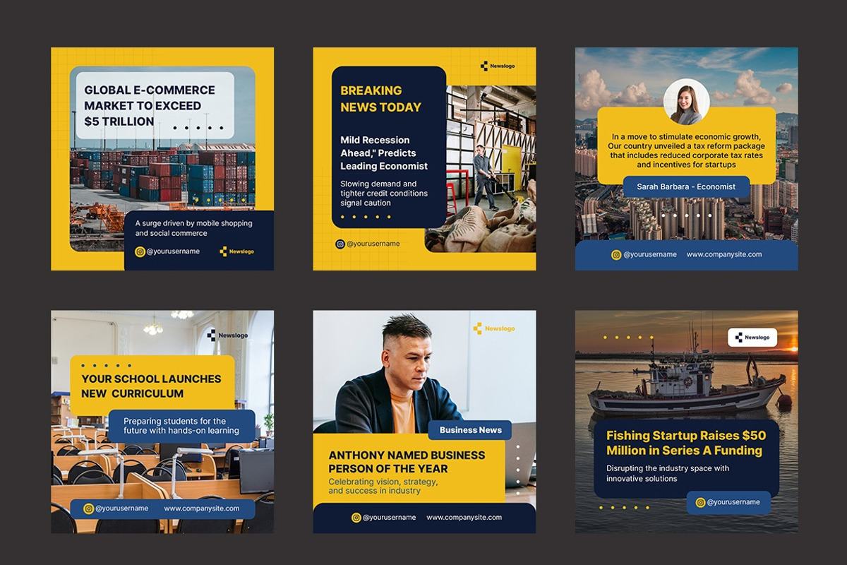 News Instagram Post Template, a Social Media Template by FDR Studio (Photo 3 of 4)