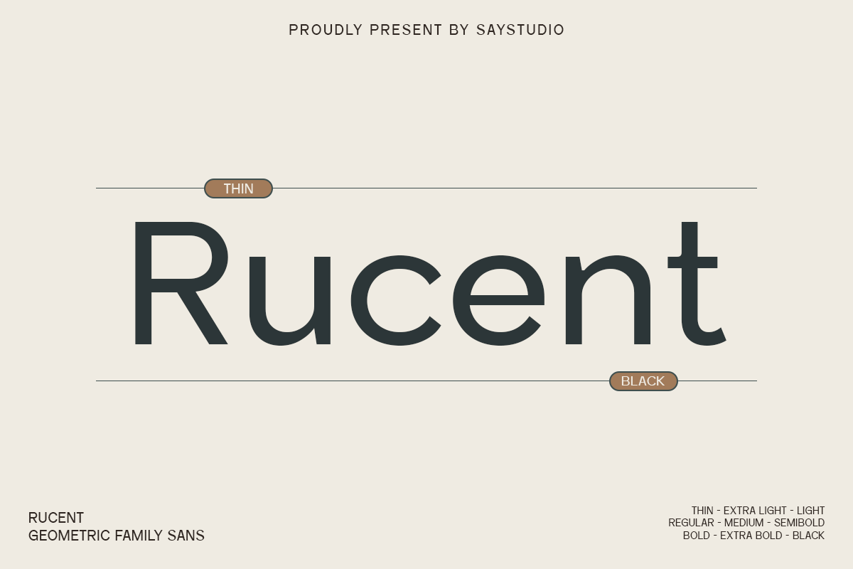 Geometric Sans - Rucent, a Sans Serif Font by Say Studio (Photo 14 of 14)
