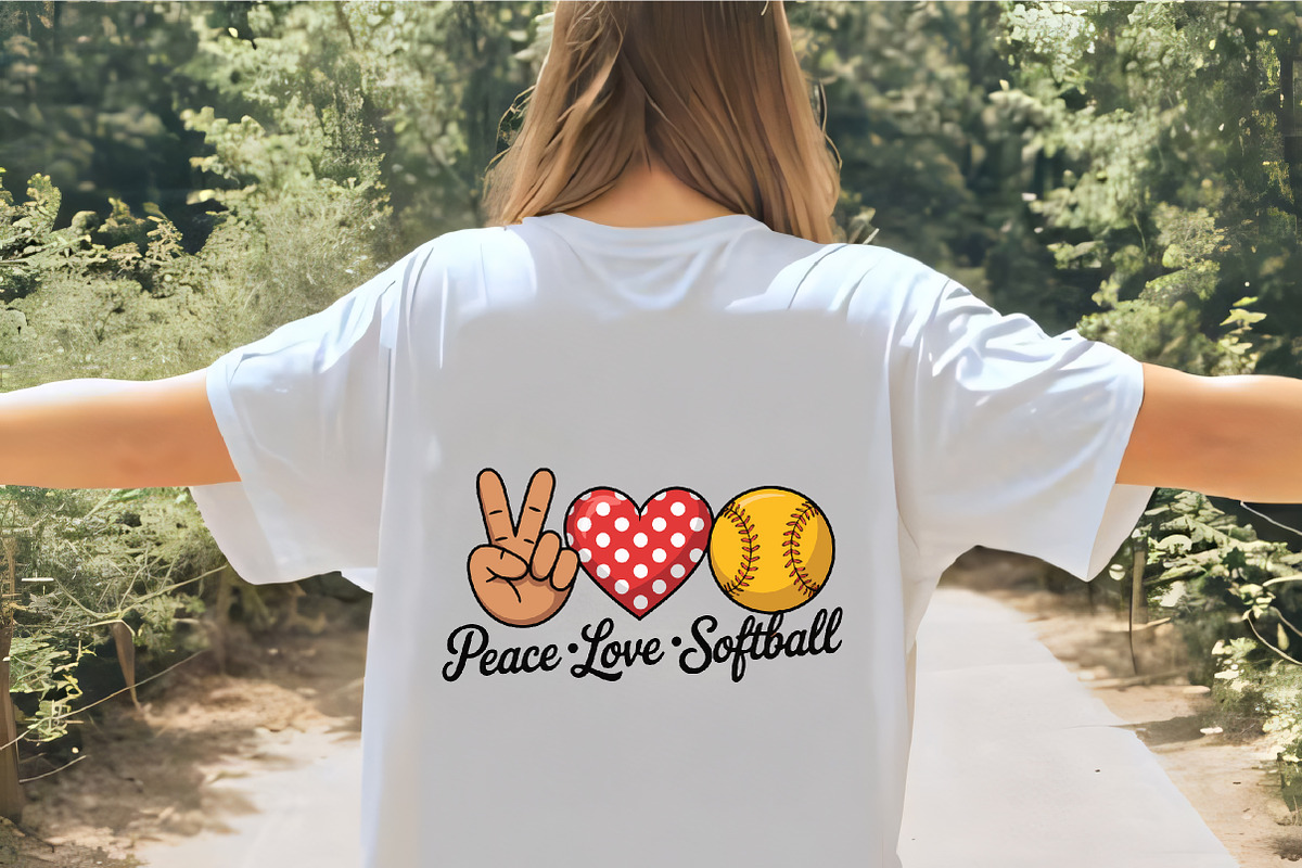 Peace love softball cute design grap, an Illustration by CrexoraLab (Photo 3 of 4)