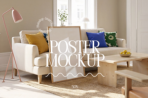 A1 Frame Mockup In Home Interior