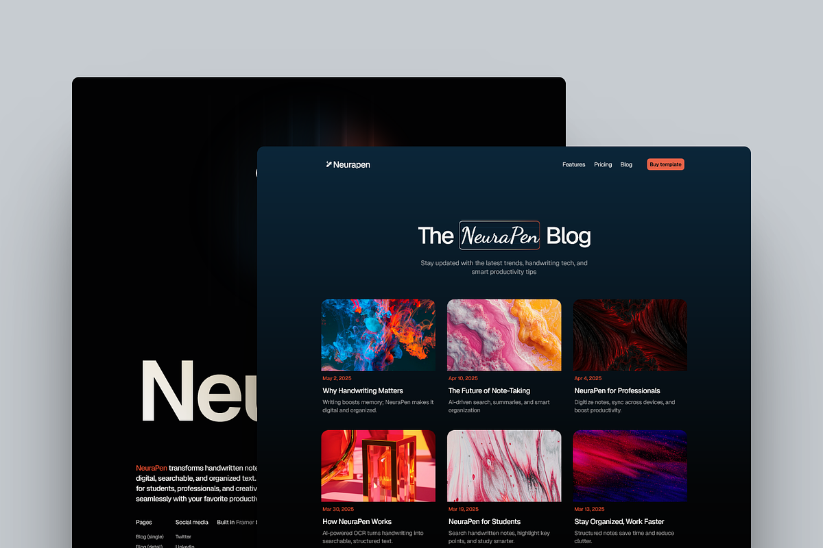 Neurapen - A SaaS Framer Template, a Landing Page Template by Kayode Sasona (Photo 4 of 4)