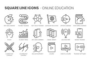 Square line icons, an Outline Icon by Howcolour (Thumbnail 57 of 85)