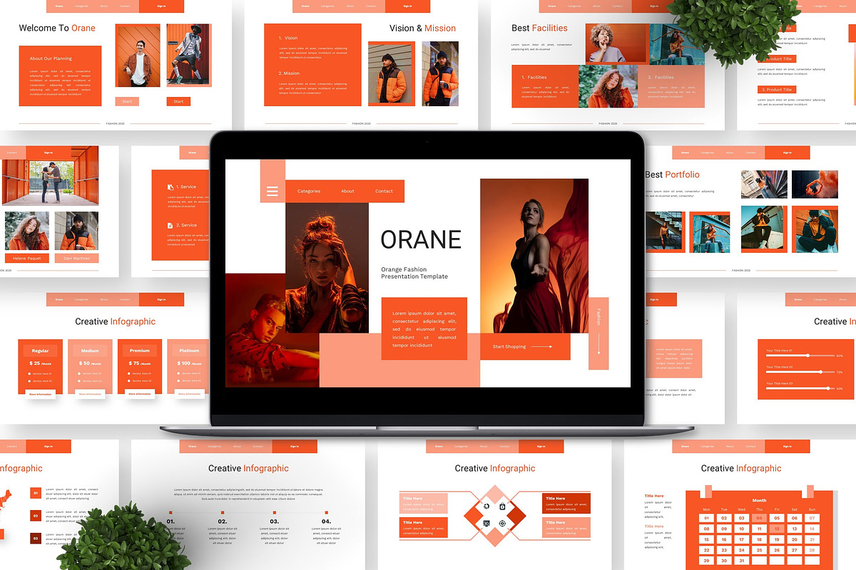 Orane - Orange Fashion Google Slide, a Presentation Template by Deepslide Studio (Photo 2 of 6)