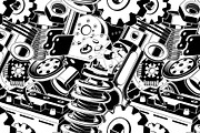 Automotive Parts Pattern Set, a Pattern Graphic by sivVector (Thumbnail 2 of 4)