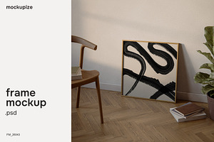 Square Leaning Frame Mockup 1x1, a Household Mockup by mockupize