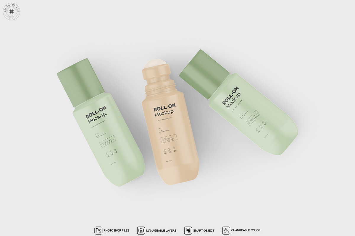 Roll-On Bottle Mockup, a Packaging Mockup by SmokyPixels (Photo 5 of 6)