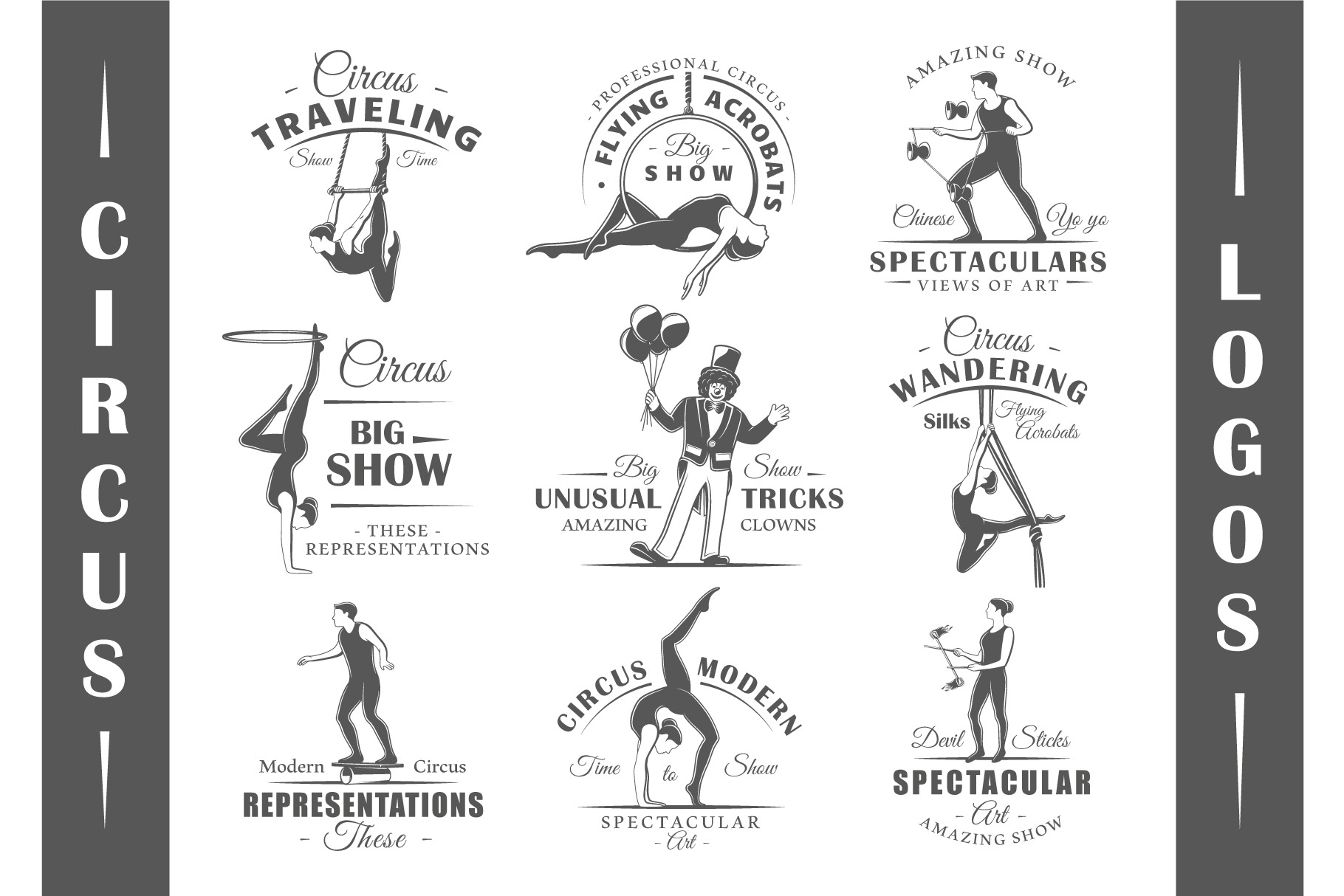 9 Circus Logos Templates Vol.1, a Branding & Logo Template by Art Design