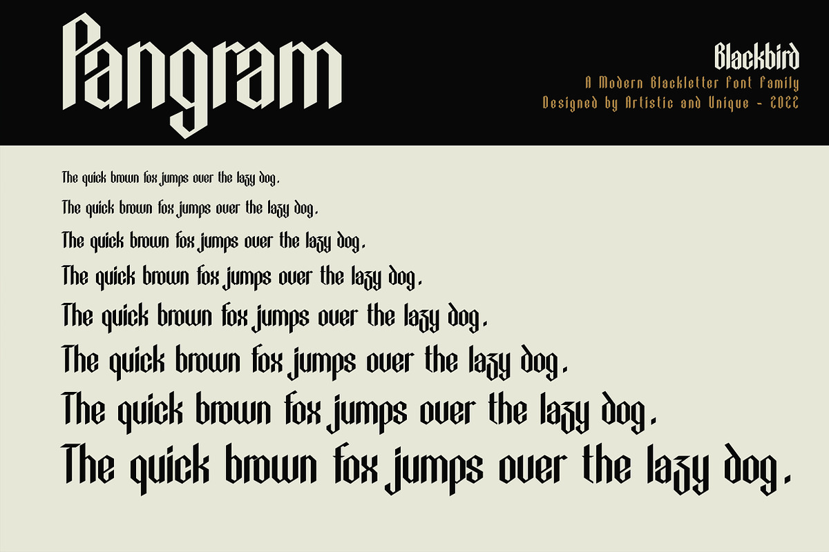 Blackbird - Blackletter font family, a Blackletter Font by Artistic & Unique (Photo 16 of 16)