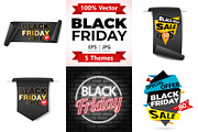 Black Friday Sale Paper Banners, a Decorative Illustration by TAlex (Thumbnail 1 of 6)