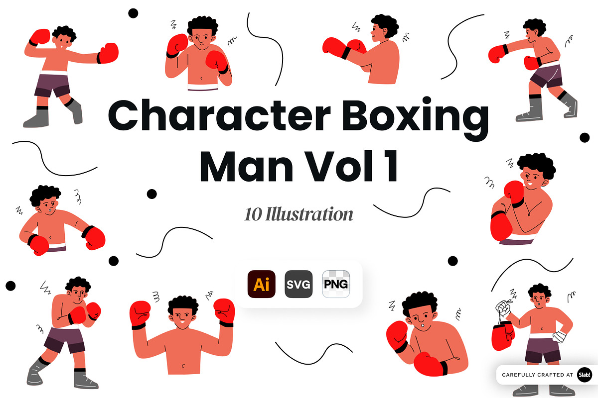 Character Boxing Man Vol 1, a Sport Illustration by SLAB! Design (Photo 1 of 3)