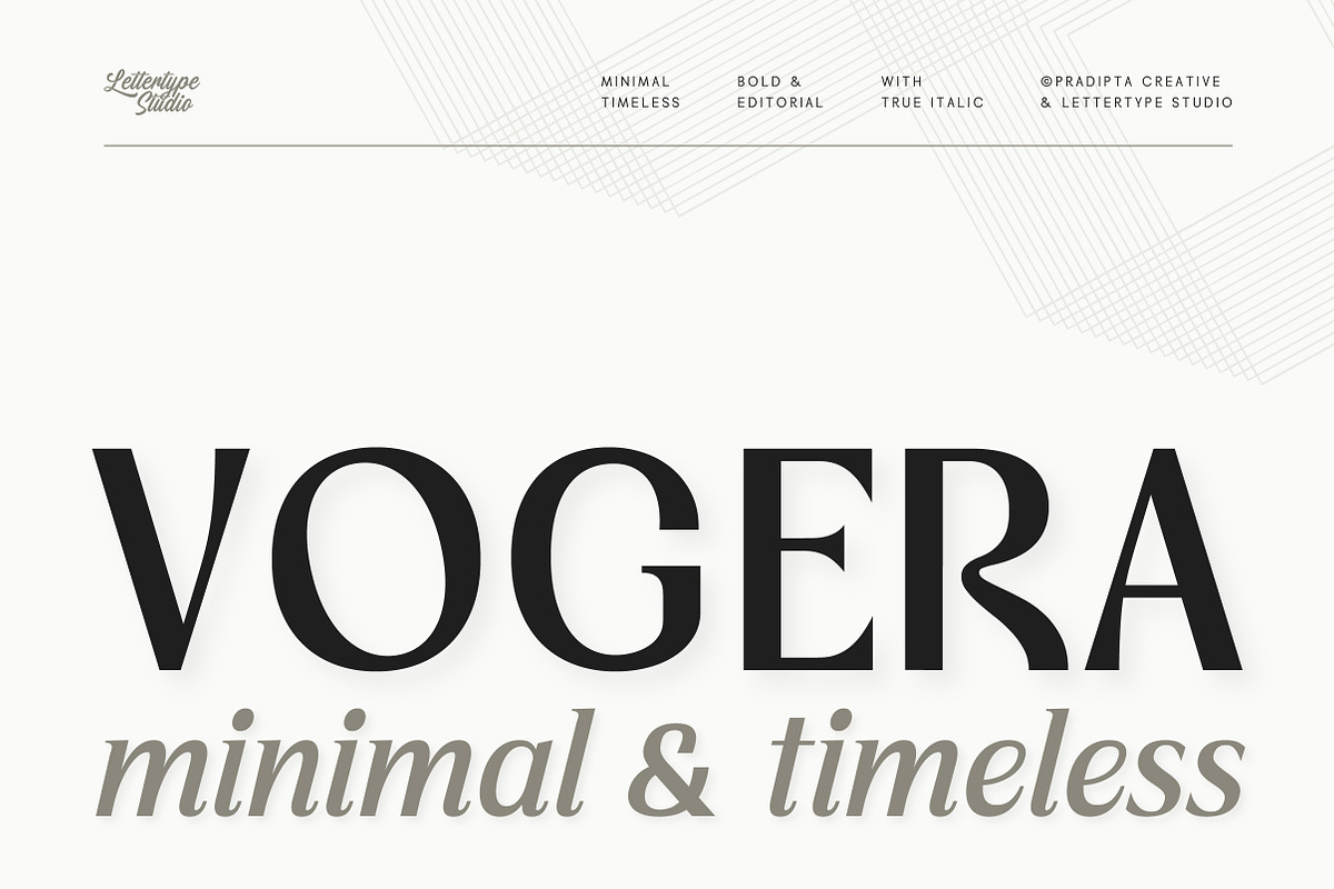 Vogera Minimal Editorial Serif, a Serif Font by Lettertype Studio (Photo 1 of 15)
