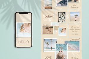 Puzzle Instagram Template. Sea Sand