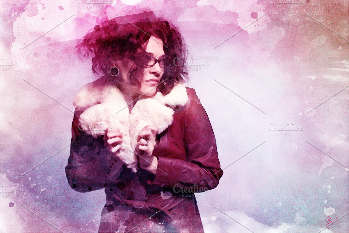 Watercolor Photoshop Template, a Templates & Theme by Definitely Pink (Photo 1 of 2)