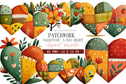 Patchwork Valentine’s Day Heart Clip, an Illustration by DreamArtGraphic (Thumbnail 1 of 4)