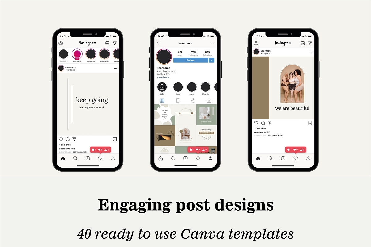 Instagram Post Templates for Canva., a Social Media Template by Sentimental postman (Photo 5 of 9)