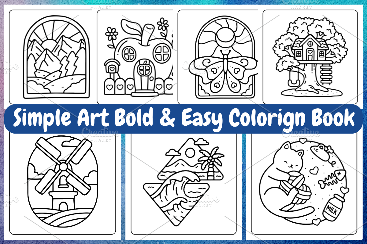 Simple Art Bold & Easy coloring Book, a Decorative Illustration by Coco Bloom (Photo 1 of 4)