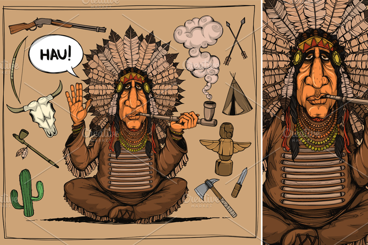 Chieftain of indians, an Illustration by yuanden graphics (Photo 2 of 5)