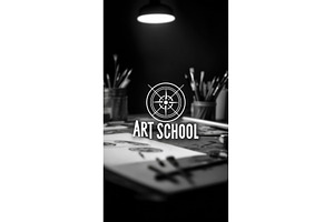Black and white artistic workspace, a School & Education Photo by tilialucida