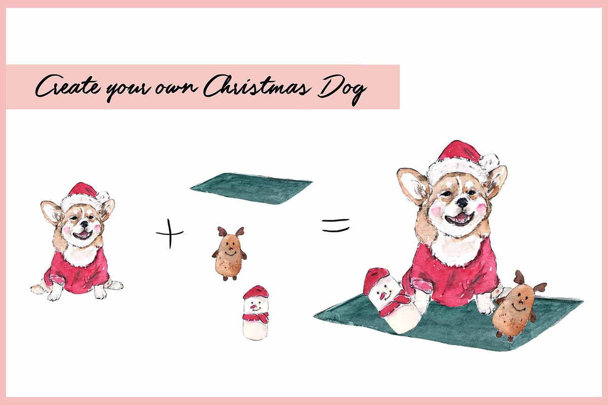 Christmas Angels & Dogs Clipart, an Illustration by VianneArt (Photo 5 of 7)