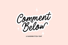 Comment Below Font
