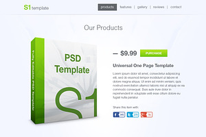 S1 - Universal One Page PSD Template