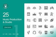 25 Music Production & Studio Icons, an Icon by IconBunny (Thumbnail 1 of 2)